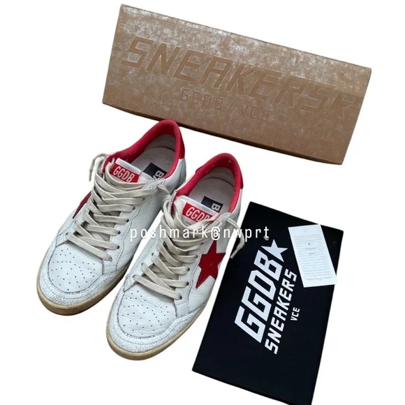 Golden Goose 🍓 Ball Star Ballstar Strawberry Red White Sneakers Shoes 37 7 - Picture 3 of 15